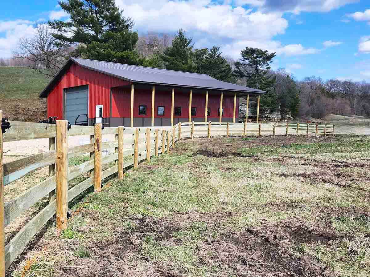 Fence with Post and Board Farm Fence in Madison Wisconsin