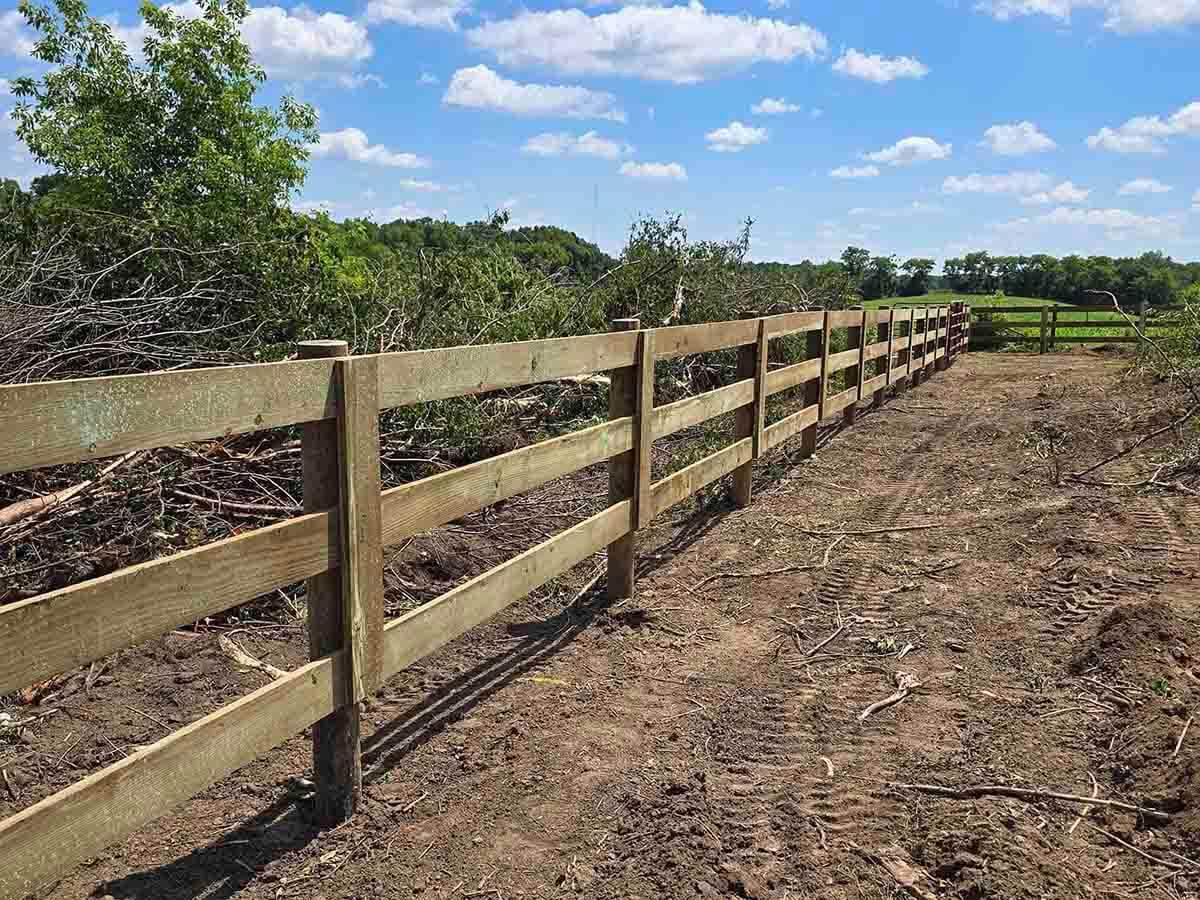 Fence with Agricultural Post Board Fence in Madison Wisconsin