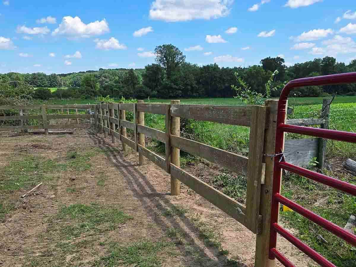 Fence with Post Rail Board Fence in Madison Wisconsin