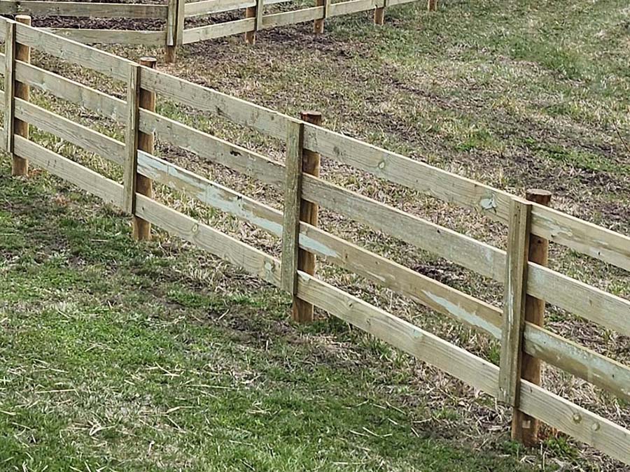 Fence with Wood Farming Fence in Linden Wisconsin in Madison Wisconsin