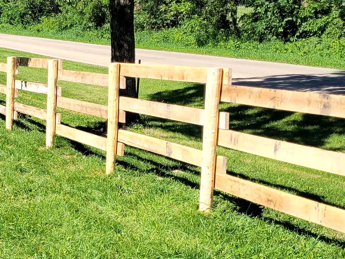 Fence with Wood Farming Fence in Linden Wisconsin in Madison Wisconsin