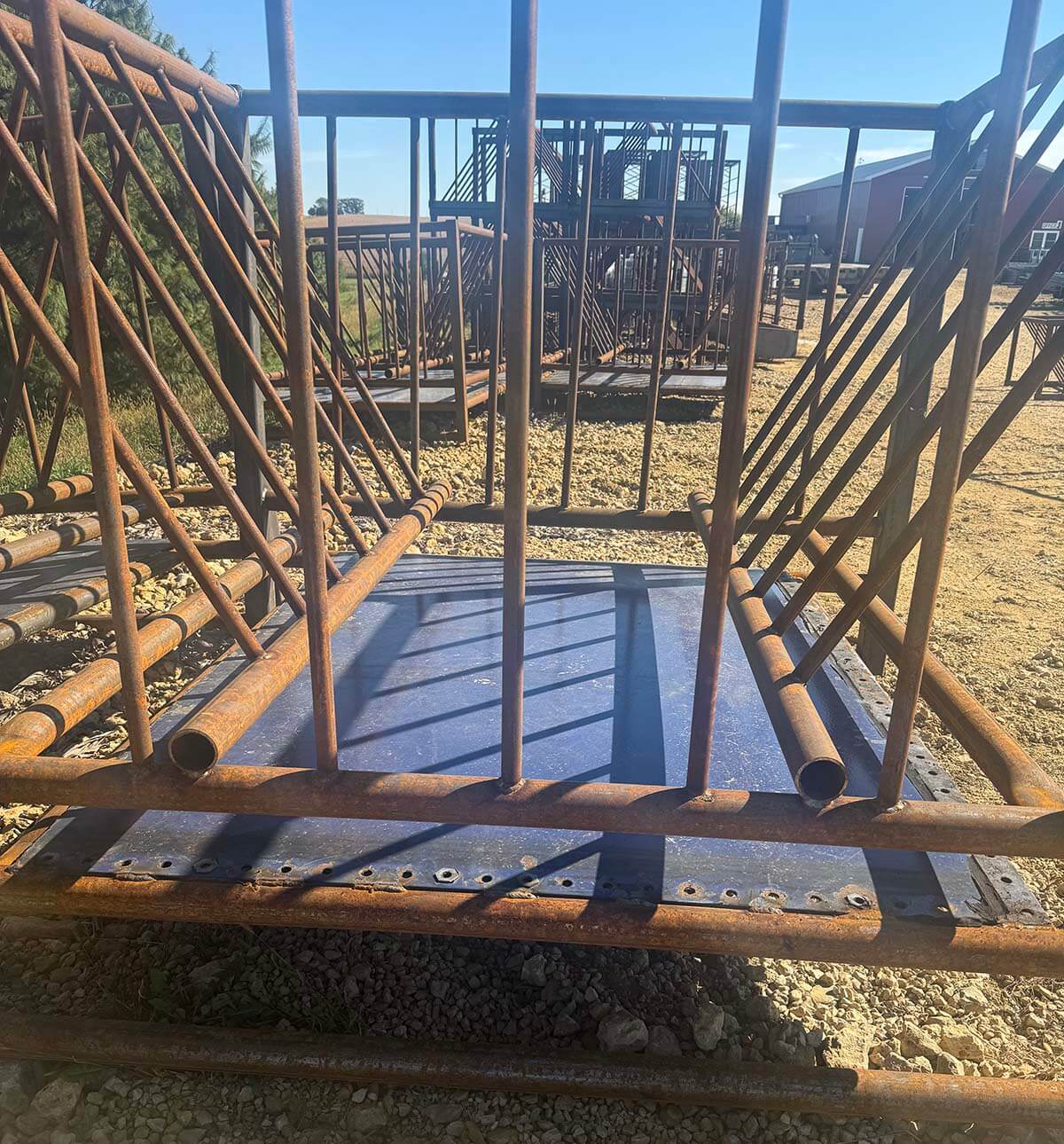Fence with Haysaver Bale Feeder farm product in Madison Wisconsin in Madison Wisconsin
