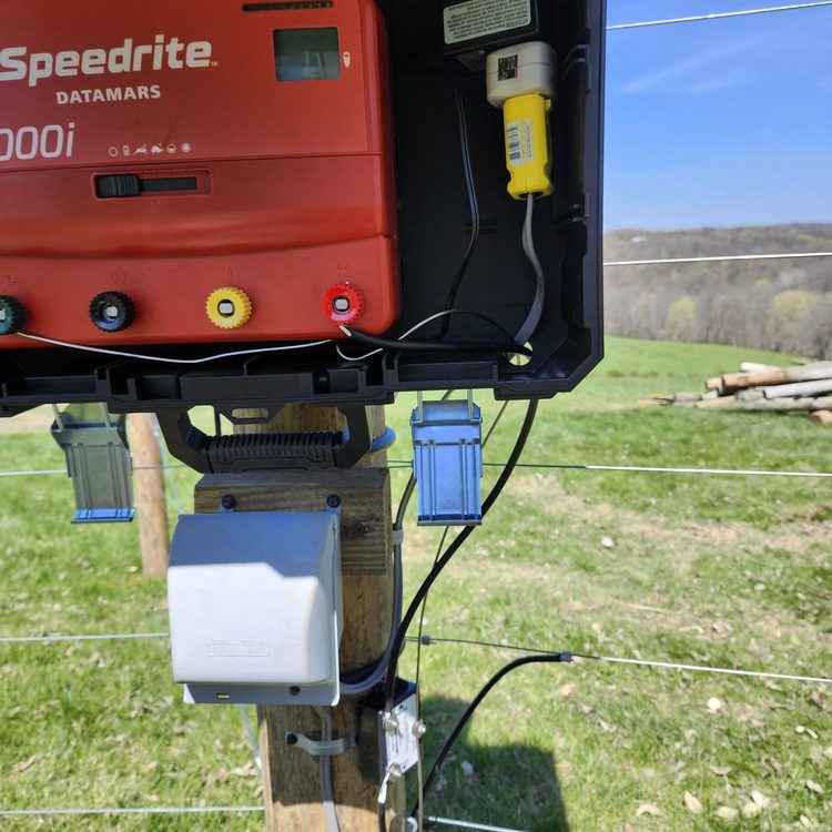 Electric fence line installed near Verona, Wisconsin