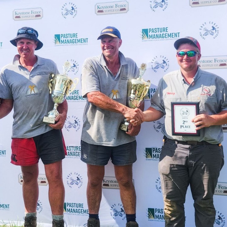 H&S Fencing & Supply taking second place at a fence building competition